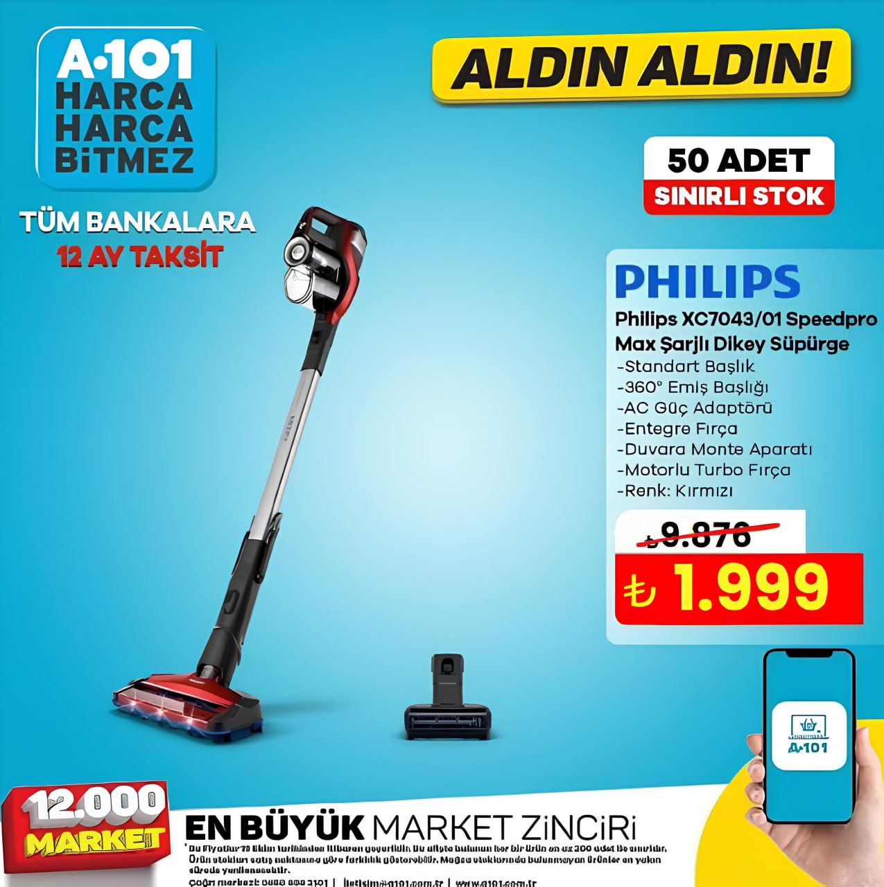 Philips XC7043/01 Speedpro Max Şarjlı Dikey Süpürge